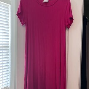 Magenta Midi T-Shirt Dress - Unbranded